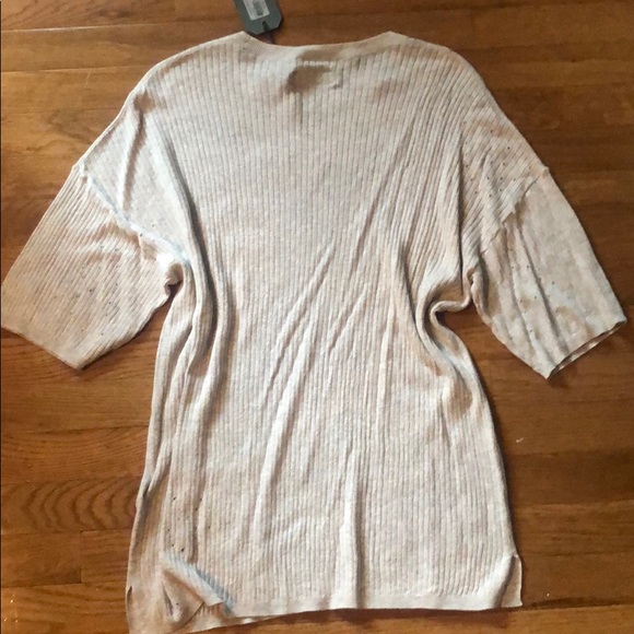 ALL SAINTS distressed top tunic tee tan beige - Picture 6 of 6